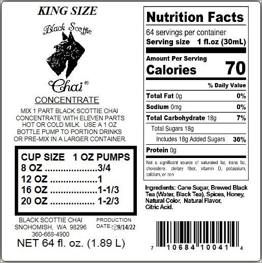 64oz King Size Black Scottie Chai Concentrate