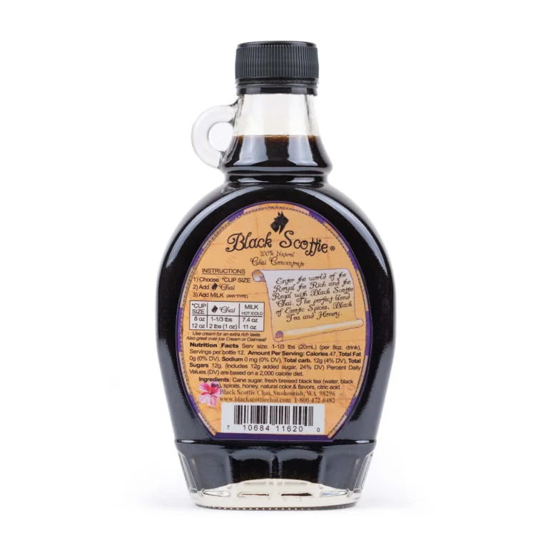 8oz Personal Size Black Scottie Chai Concentrate