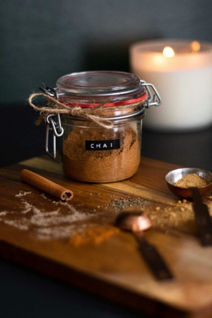 masala chai spices in a jar