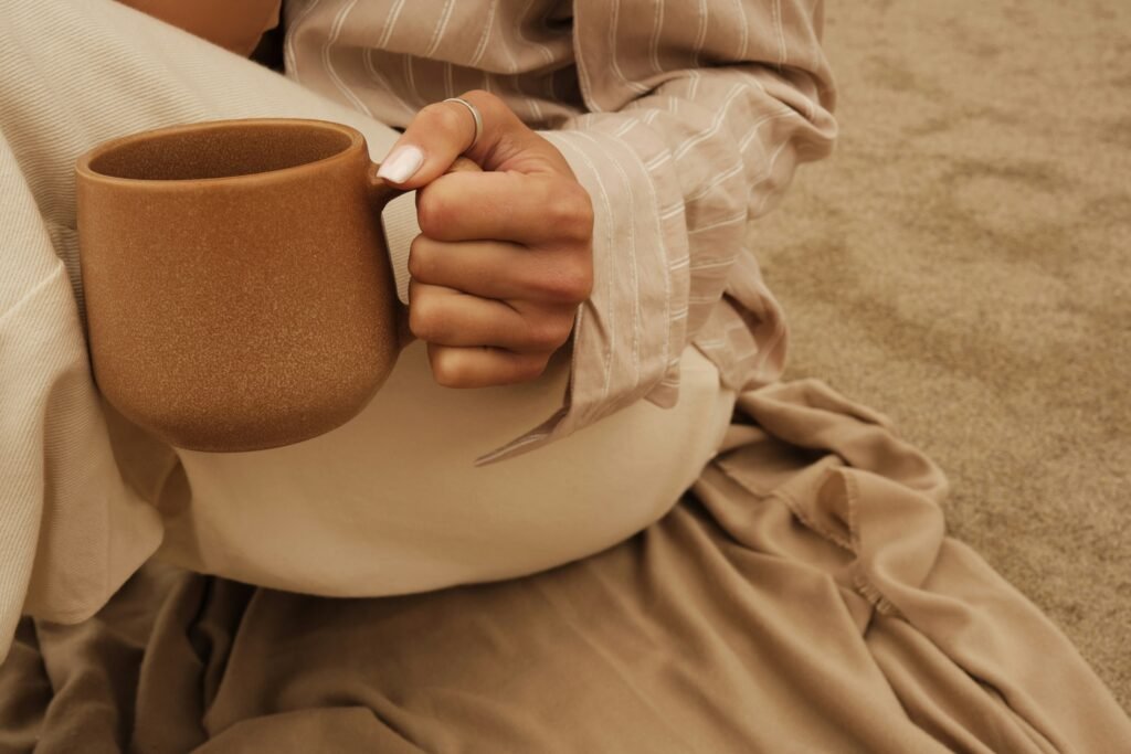 woman holding chai